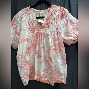 Umgee Women's Red and White Off-Shoulder Blouse